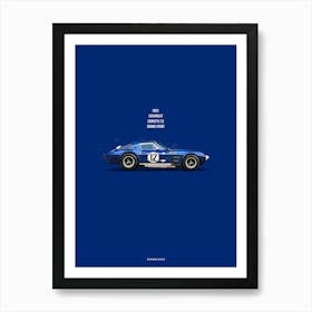 Cars in Colors, Corvette Grand Sport Blue Art Print
