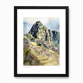 Machu Picchu Peru 1 Watercolour Travel Poster Art Print