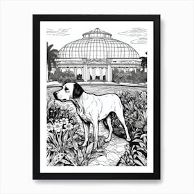 Drawing Of A Dog In Royal Botanic Gardens, Kew United Kingdom In The Style Of Black And White Colouring Pages Line Art 01 Art Print