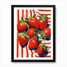 Strawberries Fruit Summer Illustration 7 Art Print