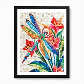 Dragonfly Mosaic Art Print