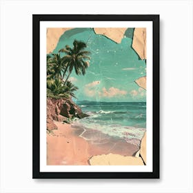 Retro Kitsch Beach Collage 3 Art Print