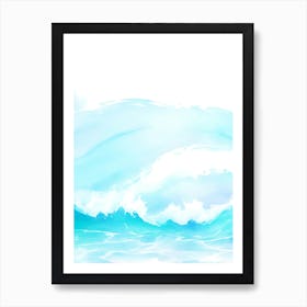 Blue Ocean Wave Watercolor Vertical Composition 104 Art Print