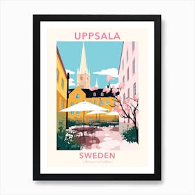 Uppsala, Sweden, Flat Pastels Tones Illustration 4 Poster Art Print