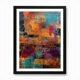 The Best, Abstract Collage In Pantone Monoprint Splashed Colors Art Print
