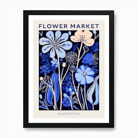 Blue Flower Market Poster Agapanthus 1 Art Print