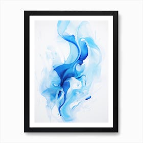 Abstract Blue Watercolor Painting Art Print