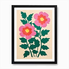 Cut Out Style Flower Art Peony 2 Art Print