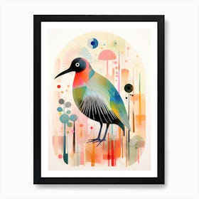 Bird Painting Collage Kiwi 1 Art Print