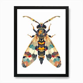 Colourful Insect Illustration Hornet 14 Art Print