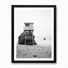Malibu, Black And White Analogue Photograph 4 Art Print