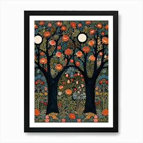 William Morris Roses In The Moonlight 1 Art Print