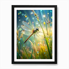 Insect Symphony Capture A Dragonfly Perched On (2) Art Print