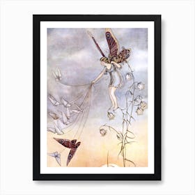 The Queen of the Butterflies - Ida Rentoul Outhwaite 1919 - Beautiful Remastered Colour Illustration Fairies and Butterfly, Witchcore Cottagecore Fairycore Witchy Fairytale High Definition Art Print