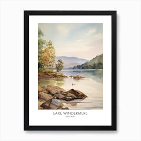 Lake Windermere 1 Watercolour Travel Poster Art Print