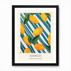 Marche Aux Fruits Mango Fruit Summer Illustration 3 Art Print