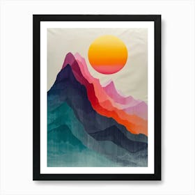 Sunset In The Mountains 35 Art Print