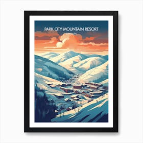 Poster Of Park City Mountain Resort   Utah, Usa, Ski Resort Illustration 1 Art Print