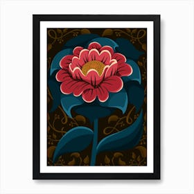 Flower On A Dark Background Art Print