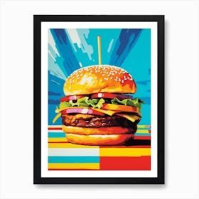 Hamburger Colour Splash 1 Art Print