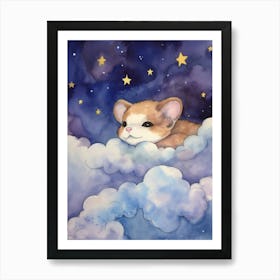 Baby Ferret 2 Sleeping In The Clouds Art Print