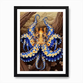 Blue Ringed Octopus Illustration 14 Art Print