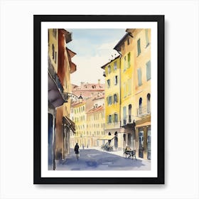 Turin, Italy Watercolour Streets 2 Art Print