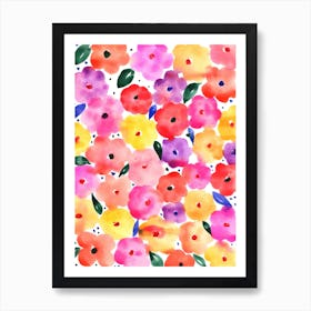Lovely Pom Pom Flowers Art Print