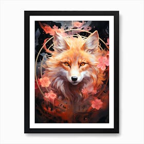 Fox Floral Art Print