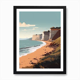 Jurassic Coast England 2 Hiking Trail Landscape Art Print