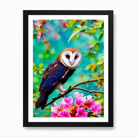 Barn Owl Tropical bird Art Print