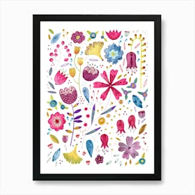 Watercolor Flowers Art Print