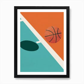 Minimal art Basketball Court Art Print