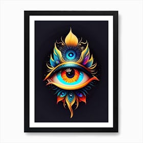 Celestial Eye, Symbol, Third Eye Tattoo 4 Art Print