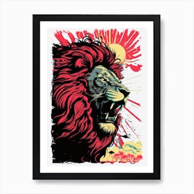 Pop art lion Art Print