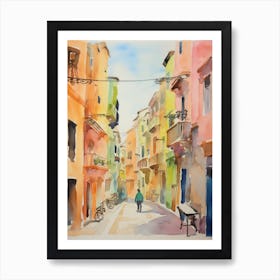 Taranto, Italy Watercolour Streets 4 Art Print