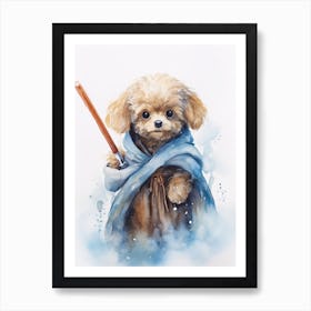 Poodle Dog As A Jedi 3 Art Print