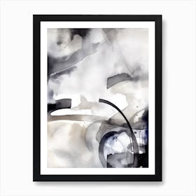 Watercolour Abstract Black And White 4 Art Print