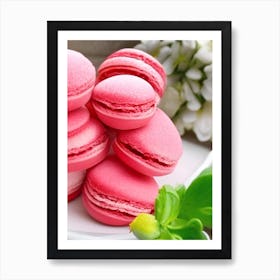 Strawberry Macarons, Dessert, Food Crayon 2 Art Print