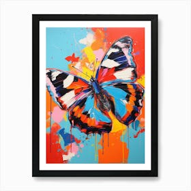 Pop Art Red Admiral Butterfly 1 Art Print