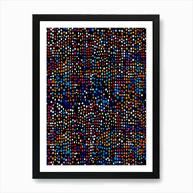 Multi-colored Polka Dots, Vibrant Abstract Circles: Playful Patterns  Modern Wall Art Art Print