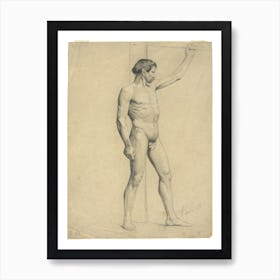 Male Academy Nude In Pose, Gustav Klimt Art Print