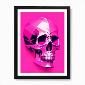 Skull With Abstract Elements 2 Pink Pop Art Art Print