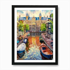 Amsterdam Canal Old Town Buildings Art Print