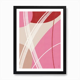 Pink & Red Abstract 1 Art Print