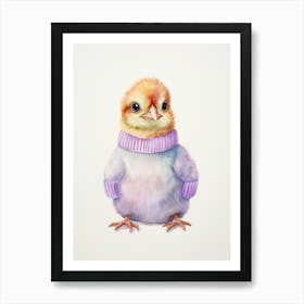 Baby Animal Watercolour Bird 4 Art Print