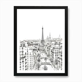 Paris In Black And White 1 Art Print