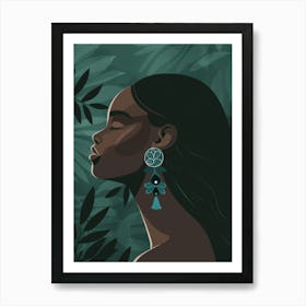 Black Woman With Earrings 2 Art Print