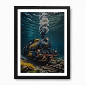 train in the sea art Art Print