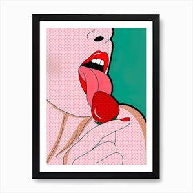 Pop - Strawberry Art Print